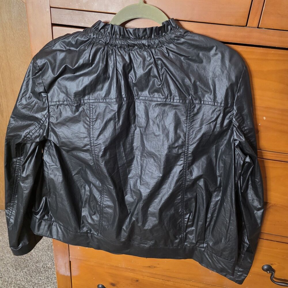 APT. 9  Jacket Size Large Lightweight Black Moto Whimsigoth Outdoor Ruched - Picture 7 of 10